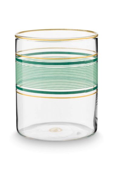 water-glass-chique-green-250ml-stripes-pip-studio