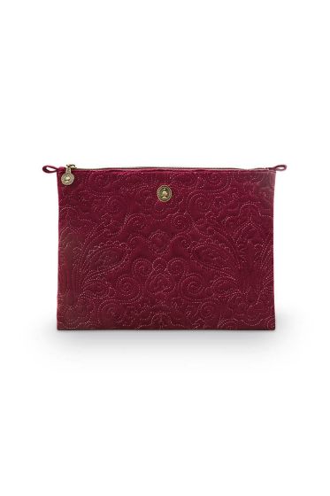 cosmetic-pouch-flat-small-red-quiltey-days-velvet-30x22x1-cm