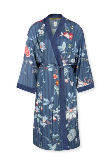 Kimono Flower Festival Big Dunkelblau Plus Size