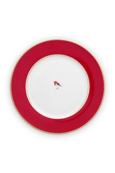 dinner-plate-love-birds-in-red-with-bird-26,5-cm