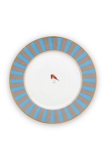 pastry-plate-love-birds-in-blua-and-khaki-with-bird-17-cm