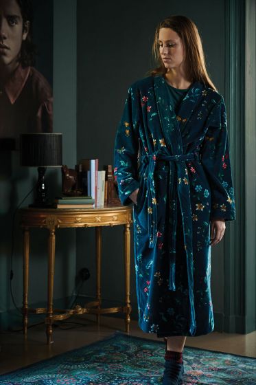 bathrobe-floral-print-dark-blue-pip-studio-les-fleurs-cotton