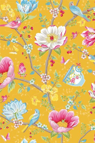 wallpaper-non-woven-vinyl-flowers-bird-yellow-pip-studio-chinese-garden