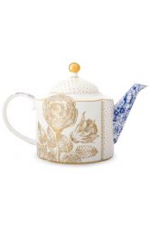 Teekanne-gross-royal-white-goldene-punkte-blaue-details-porzellan-pip-studio-1650-ml