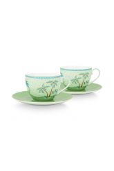 cappuccino-cup-&-saucer-set/2-jolie-green-gold-details-280-ml-pip-studio