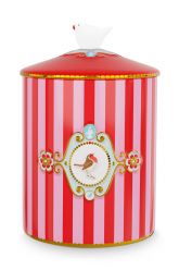 Storage-jar-stripes-red-pink-gold-details-love-birds-pip-studio