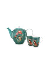 set-3-tea-set-large-winter-wonderland-green-teapot-mugs-1.6-l-350-ml