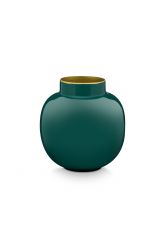 Mini-vase-dunkel-grün-runden-metall- Wohnaccessoires-pip-studio-10-cm