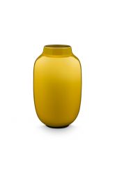 Mini-vase-gelb-ovale-metall- Wohnaccessoires-pip-studio-14-cm