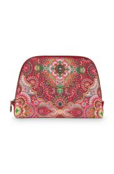 Cosmetic-bag-red-floral-triangle-medium-moon-delight-pip-studio-24/17x16,5x8-PU
