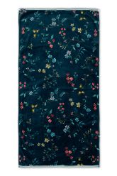 Towel-XL-floral-print-dark-blue-70x140-cm-pip-studio-les-fleurs-cotton