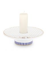 porcelain-candle-tray-white-royal-stripes-collection-pip-studio-14-cm 