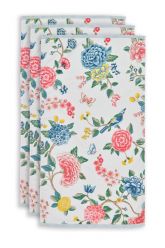 Handdoek-set/3-bloemen-print-wit-55x100-good-evening-katoen