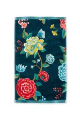 Guest-towel-dark-blauw-floral-30x50-good-evening-pip-studio-cotton-terry-velour