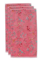 Handtuch-set/3-blumen-drucken-rosa-55x100-les-fleurs-baumwolle