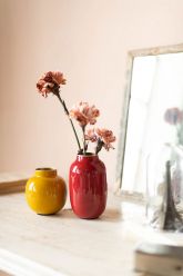 Mini-vazen-set-rood-geel-rond-metaal-woon-accessoires-pip-studio-10-&-14-cm