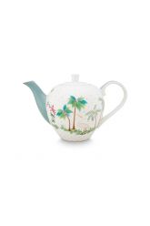 porcelain-tea-pot-small-jolie-dots-gold-750-ml-1/8-blue-palmtree-flower-51.005.059