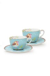Early Bird Set of 2 Cups and Saucers Blue