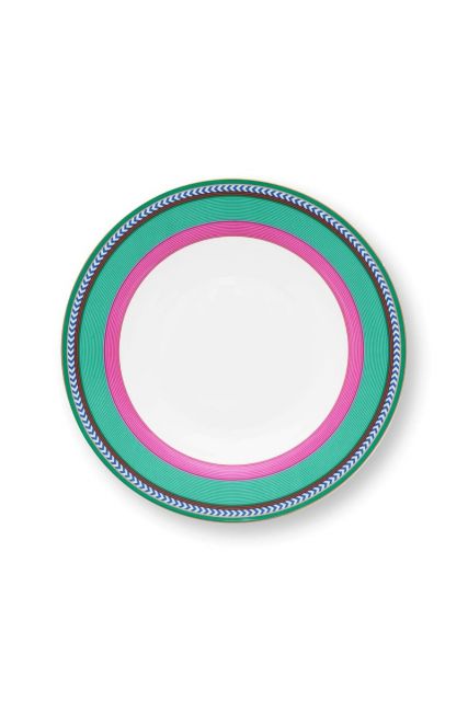 deep-plate-chique-stripes-pink-green-23-5cm-porcelain-pip-studio