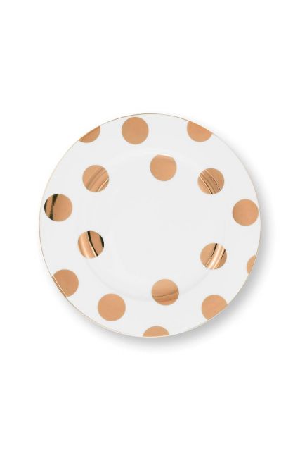 Pip-Studio-Breakfast-Plate-Dot-Delight-White-Gold-23cm