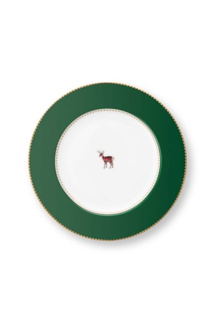 Pip-Studio-Pastry-Plate-Love-Birds-Dark-Green-17cm