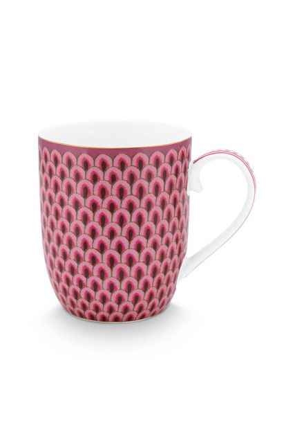 mug-flower-festival-dark-pink-details-flower-print-small-pip-studio-145-ml