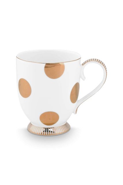 Pip-Studio-Tasse-Gross-Dot-Delight-Weiss-Gold