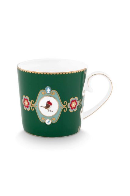 Pip-Studio-Mug-Small-Love-Birds-Medallion-Dark-Green