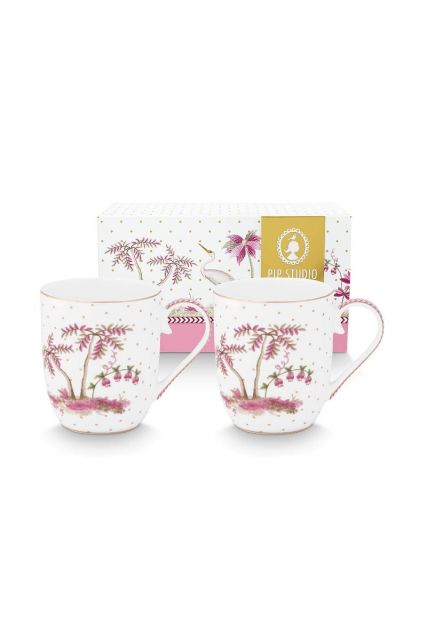 Pip-Studio-Set/2-Mugs-Small-Jolie-Dots-Gold-Pink