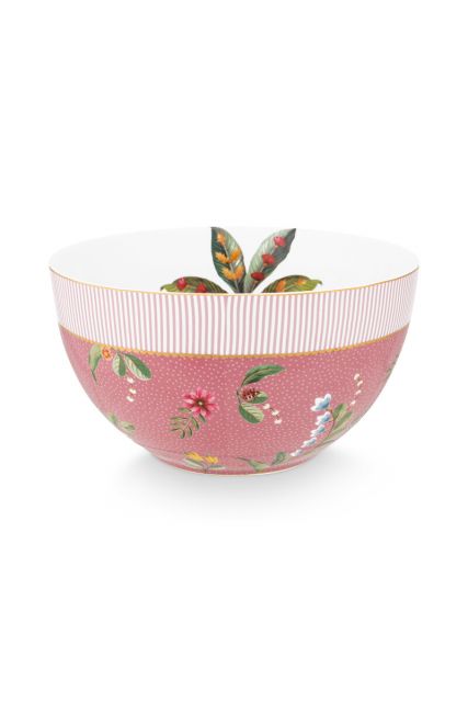 bowl-la-majorelle-pink-round-botanical-print-pip-studio-18-cm