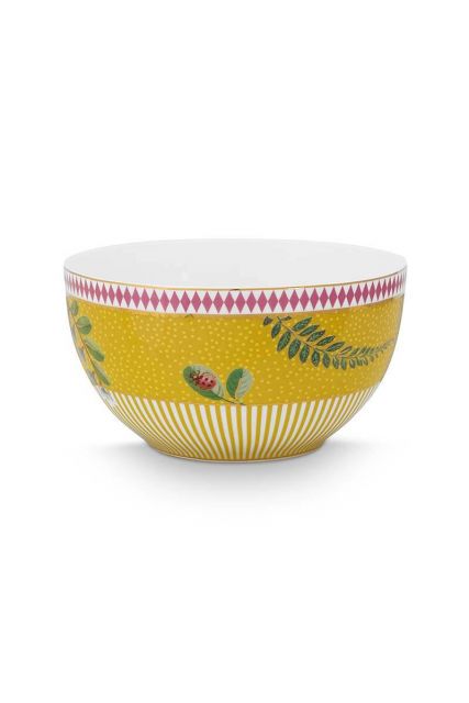 bowl-la-majorelle-yellow-12-cm-dots-stripes-floral-porcelain-pip-studio