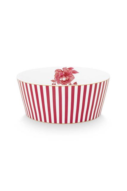 bowl-royal-stripes-dark-pink-15-cm-porcelain-pip-studio