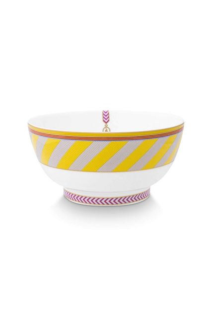 bowl-pip-chique-stripes-yellow-18cm-bone-china-porcelain-pip-studio