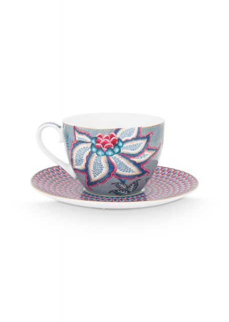 cappuccino-tasse-&-undertasse-flower-festival-hellblau-blumenmuster-280-ml