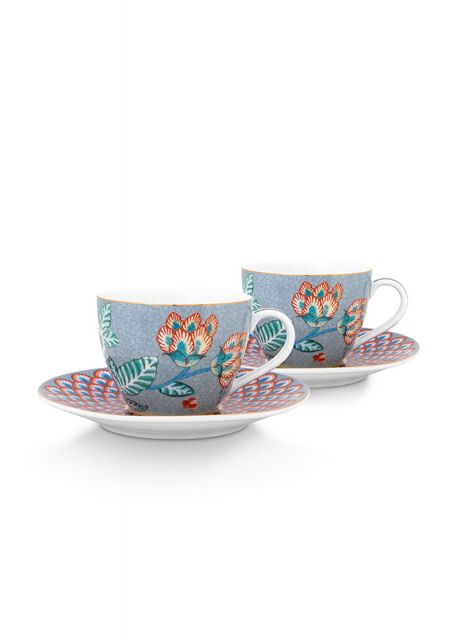 espresso-cup-&-saucer-set/2-flower-festival-light-blue-120-ml-pip-studio