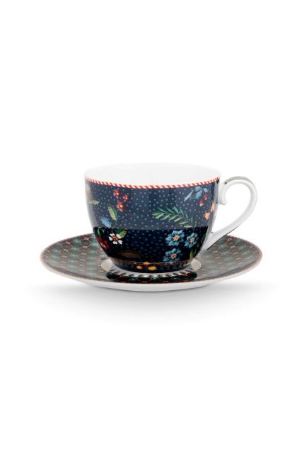 Pip-Studio-Tasse-&-Untertasse-Berry-Blues-Blau