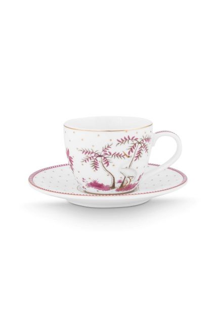 Pip-Studio-Espresso-Cup-&-Saucer-Jolie-Dots-Gold-Pink