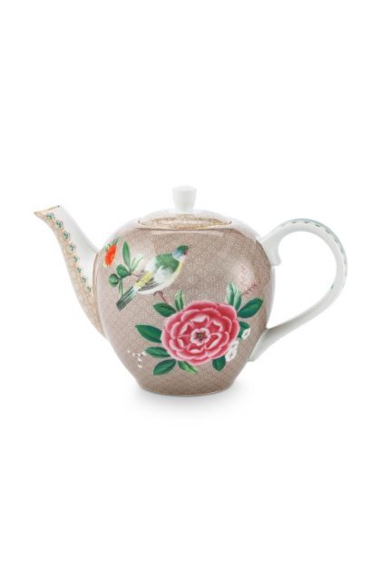 teapot-small-khaki-flower-birds-print-blushing-birds-pip-studio-750-ml