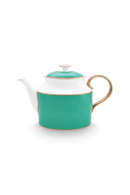 tea-pot-large-pip-chique-gold-green-1.8ltr-fine-bone-china-pip-studio