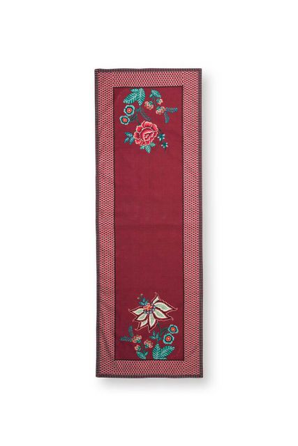 tischlaüfer-flower-festival-dunkel-rosa-baumwolle-blumenmuster-pip-studio-50x150-cm