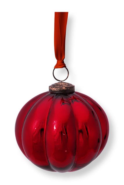 Kerst-ornament-glas-rond-strepen-rood-pip-studio-10-cm