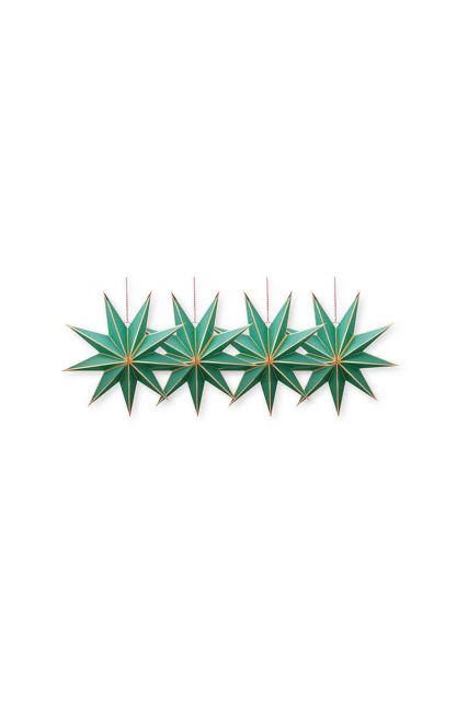 Christmas Star Set/4 Paper Green 20cm