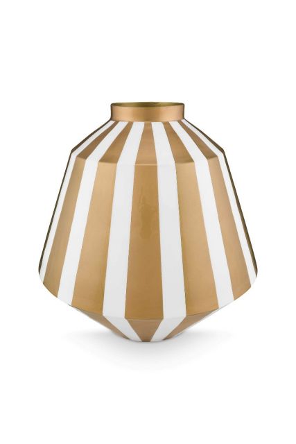 Pip-Studio-Vase-Metal-Stripes-White-Gold-35cm