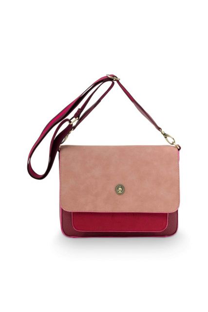 schoudertas-medium-rood-25x7x20cm-suede-pip-studio