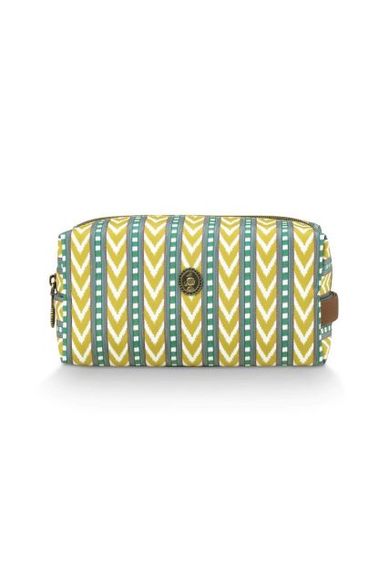 Pip-Studio-Coco-Cosmetic-Bag-Medium-Samba-Stripe-Lime