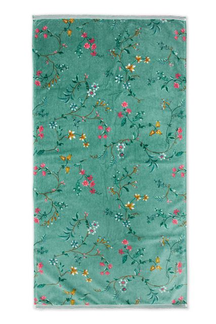 Towel-XL-floral-print-green-70x140-pip-studio-les-fleurs-cotton