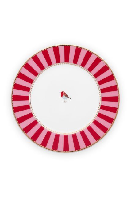 Gebäck-teller-17-cm-rot-rosa-goldene-details-love-birds-pip-studio