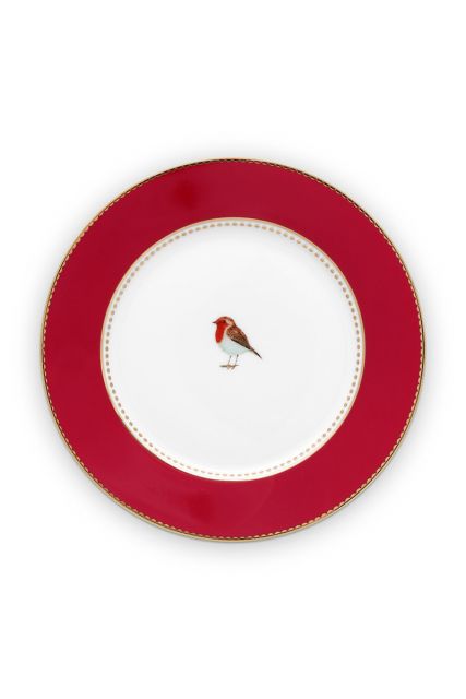 Cake-plate-17-cm-red-gold-details-love-birds-pip-studio