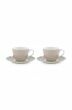 Blushing Birds Set of 2 Espresso Cups & Saucers Khaki