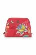 Cosmetic-bag-red-floral-triangle-jambo-flower-pip-studio-24/17x16,5x8-PU